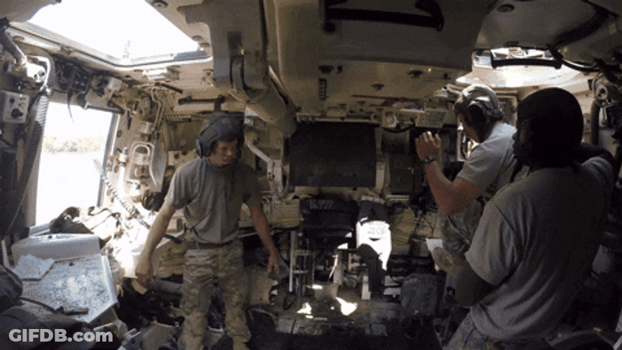 Gunner Operating A Tank GIF