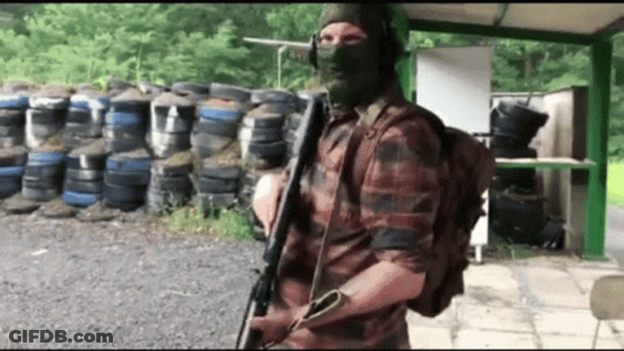 Gunner Readying His Gun GIF