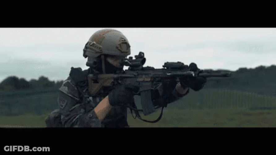 Gunner Shooting While Advancing GIF