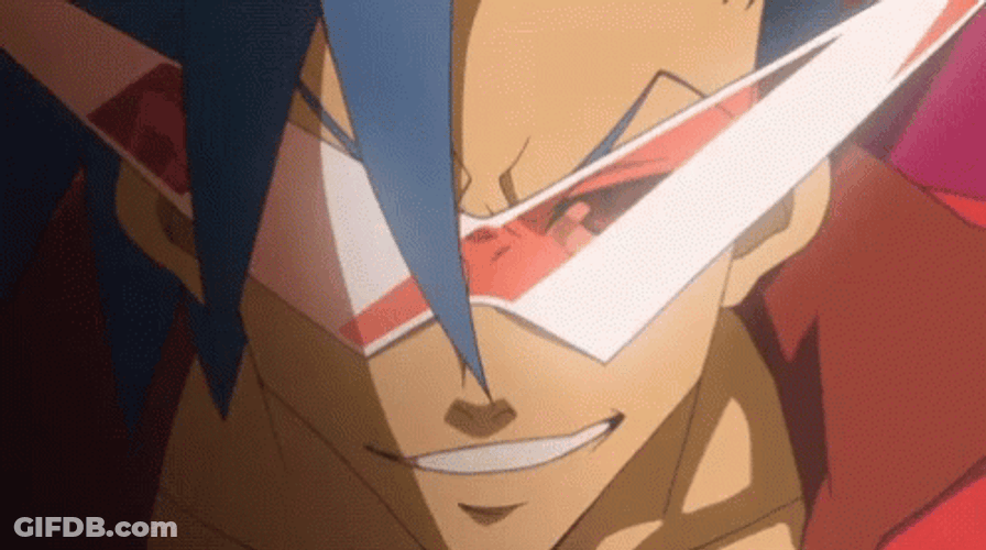 Gurren Lagann Kamina Close Up Anime GIF