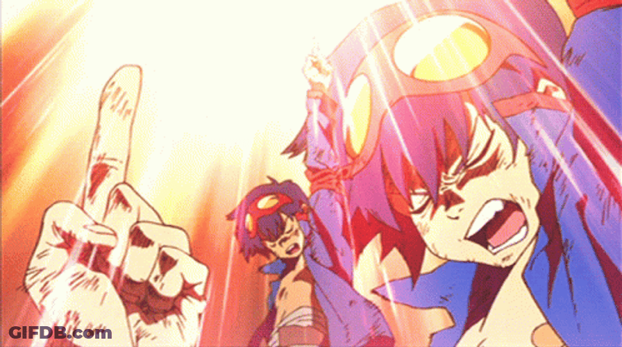 Gurren Lagann Simon The Digger Powerful Anime GIF
