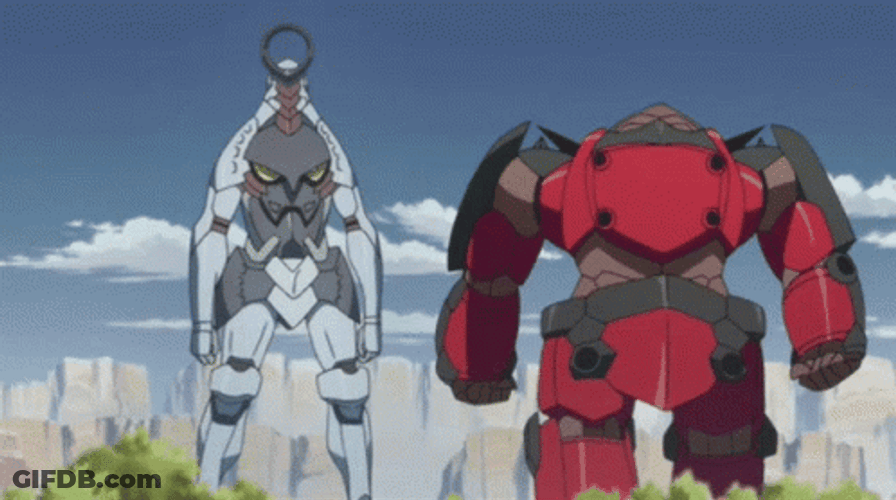 Gurren Lagann Tengen Toppa Robot Fight Begin GIF