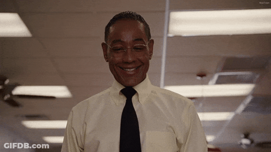 Gustavo Fring Smiling While Looking Down GIF