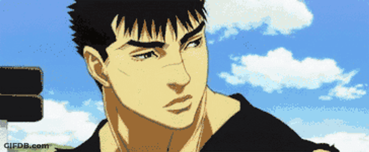 Guts Berserk Emotional Stare GIF