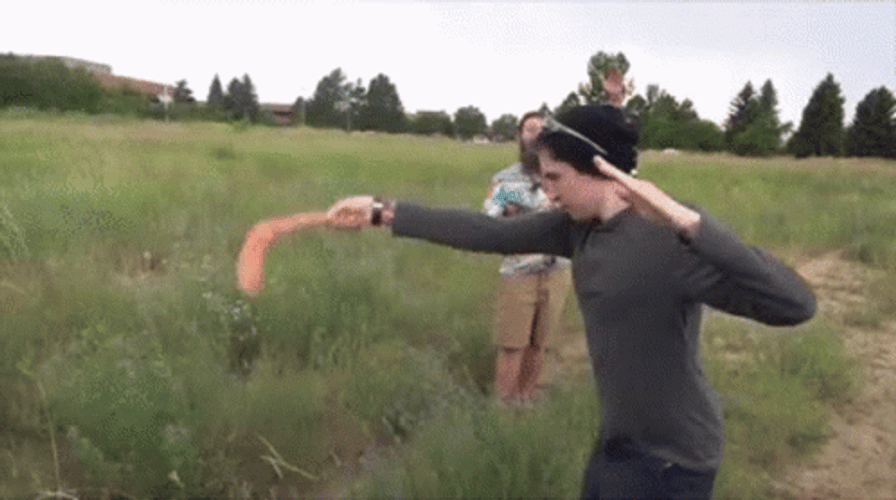 Guy Aiming Boomerang GIF