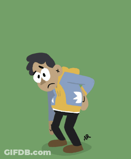 Guy Back Pain Animation GIF