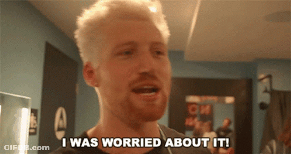 Guy Blonde Hair Is Worried About It GIF