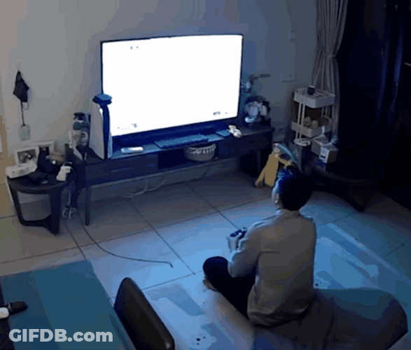 Guy Break Tv Screen Playstation GIF