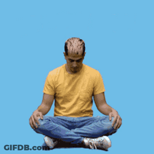 Guy Breathing In Out Anxiety Meditation GIF