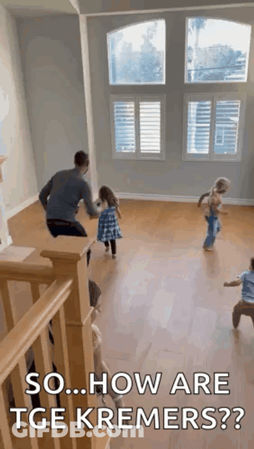 Guy Chasing Running Crazy Kids GIF