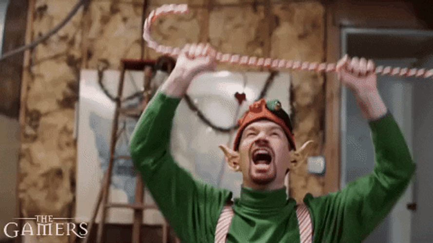 Guy Christmas Elf Excited Face Reaction GIF