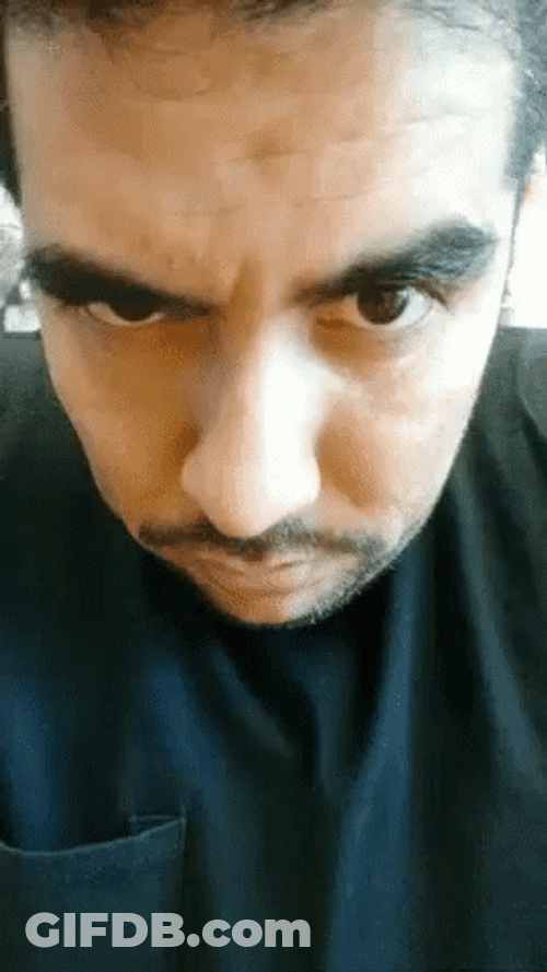 Guy Close Up Eye Brow Raise GIF