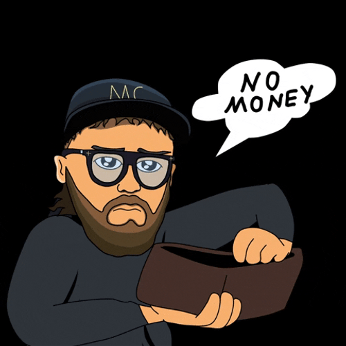Guy Crying Without Money Animation GIF