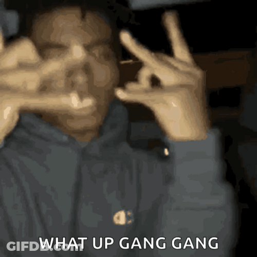 Guy Doing Hand Sign What Up Gang Gang GIF