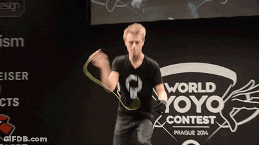 Guy Doing Yo Yo Tricks On Stage GIF