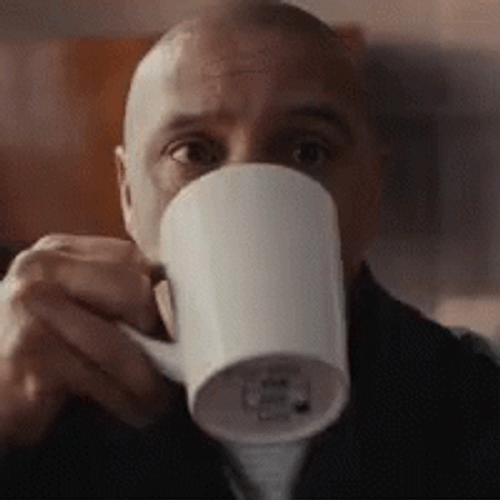 Guy Drinking Coffee Spit Take GIF
