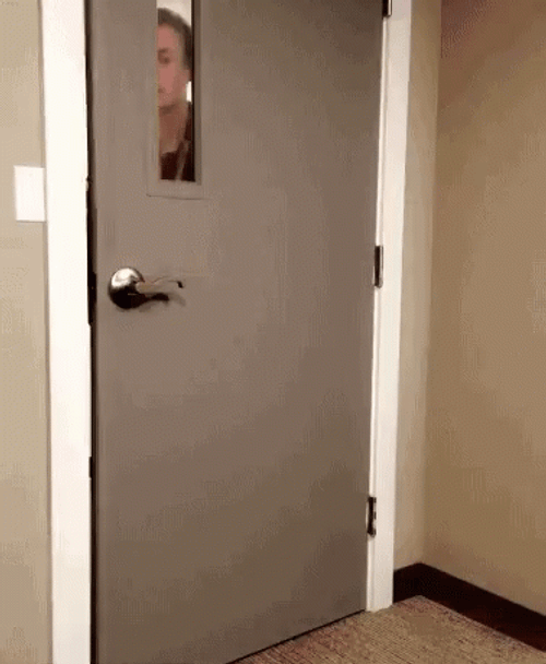 Guy Falling On An Open Door GIF