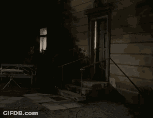Guy Forcefully Out Of The House Falling Down Stairs GIF