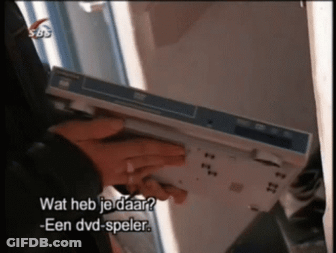 Guy Holding Dvd Player GIF