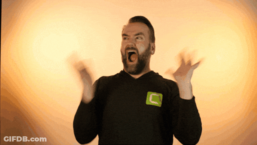 Guy Hollering With Hand Motion GIF