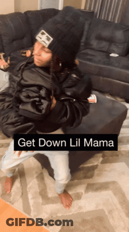 Guy In Black Bonnet Get Low Lil Mama GIF