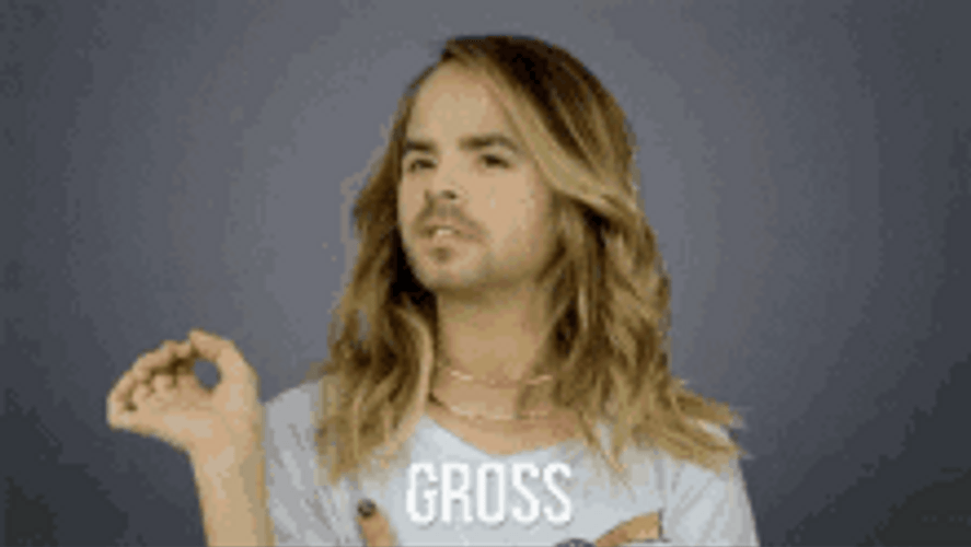 Guy In Girls Getup Saying Gross GIF