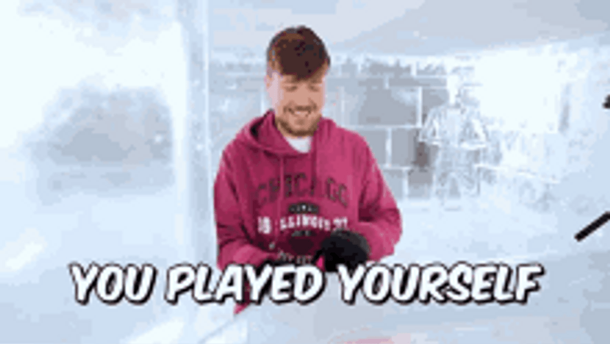 Guy In Igloo Congratulations You Played Yourself GIF