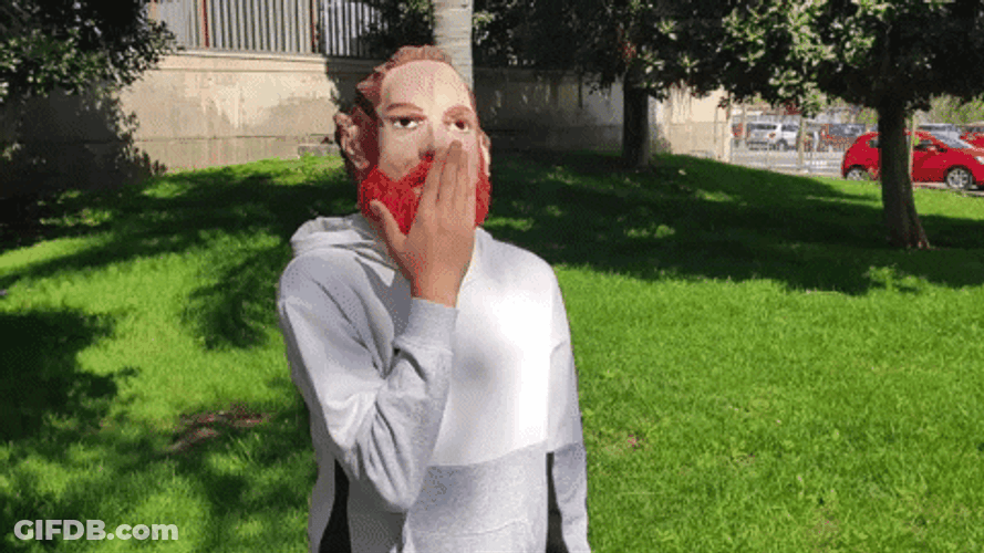 Guy In Mask Flying Kiss GIF