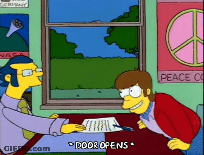 Guy In Office Simpsons Door Opening GIF