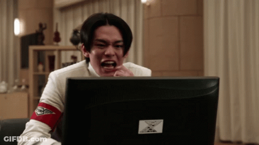 Guy In Sporty Attire Break His Computer GIF