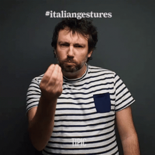 Guy In Stripes Italian Hand GIF