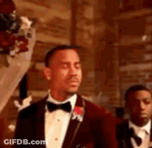 Guy In Tears Of Joy In His Wedding GIF