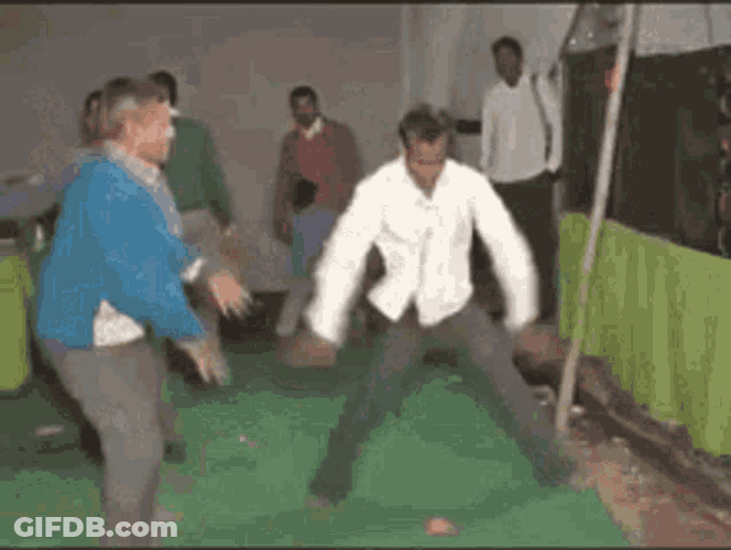 Guy In White Chicken Dance Funny Dancing GIF