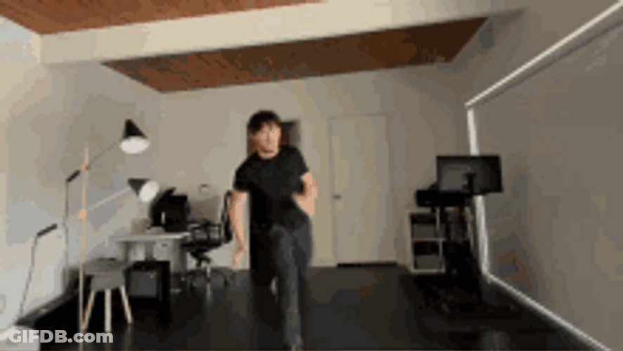 Guy Jumping And Punching GIF