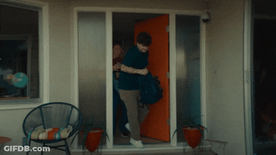 Guy Kicked Out By Woman GIF