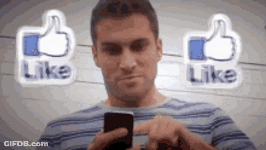 Guy Like Facebook Posts GIF