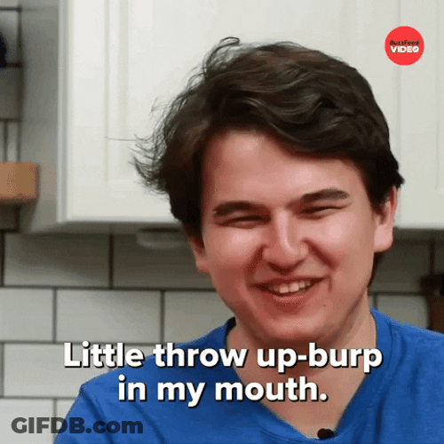 Guy Little Throw Up Burp GIF