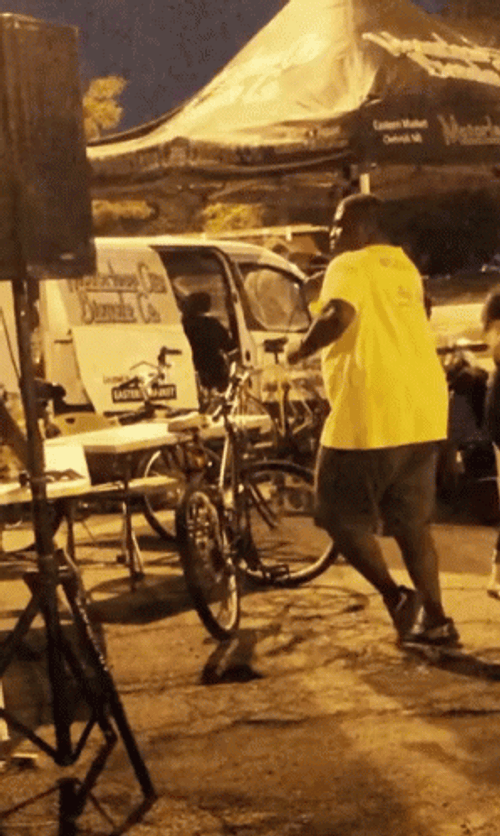 Guy On Street Grooving Ickey Shuffle GIF