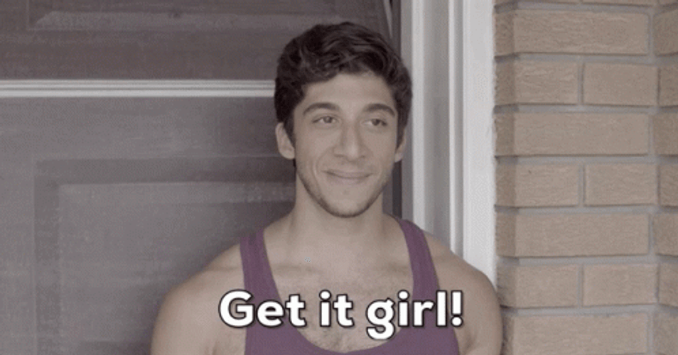 Guy On Tank Top Shouting Get It Girl GIF