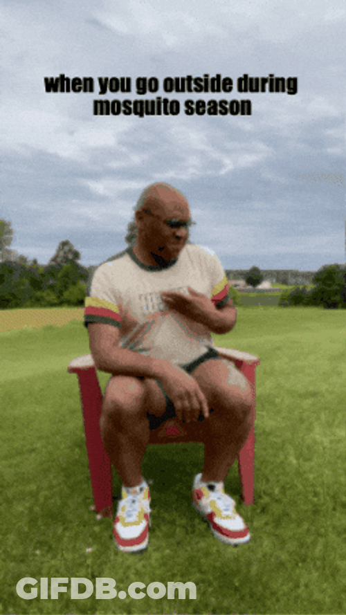 Guy Outside Sitting Mosquito Bites GIF