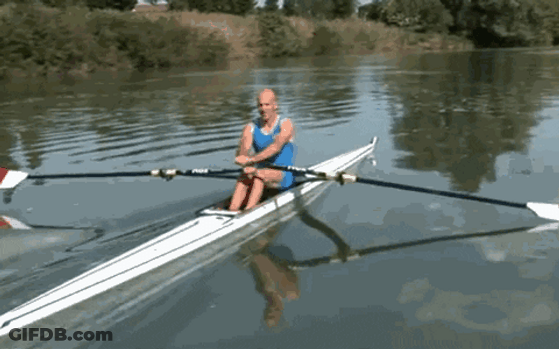Guy Paddle Backwards Skiff GIF