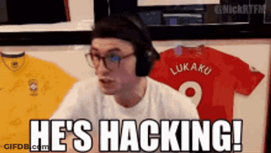 Guy Panic Pointing Someone Hacking GIF