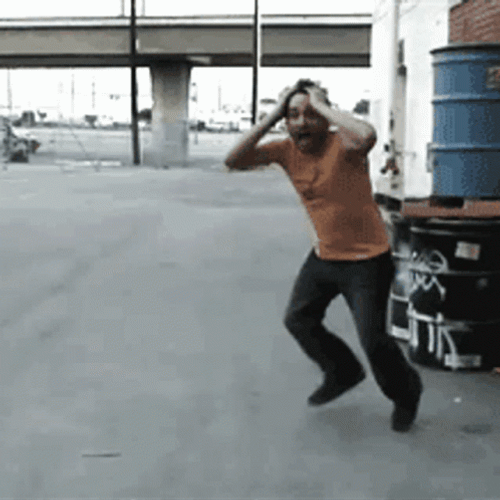 Guy Panicking Run GIF