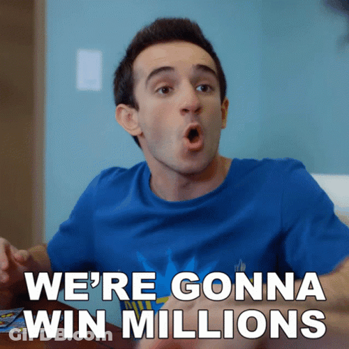 Guy Playing Lotto Winning Millions GIF