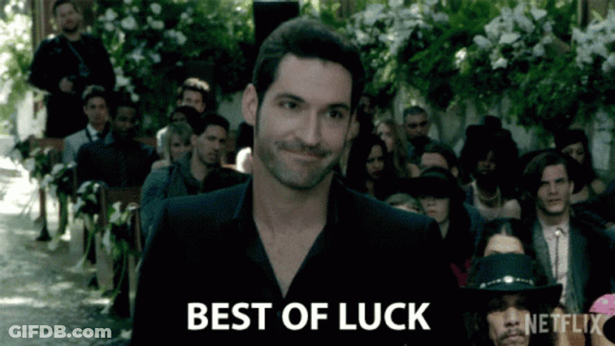 Guy Pointing And Saying Best Of Luck GIF