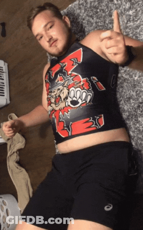Guy Pointing Big Tummy GIF