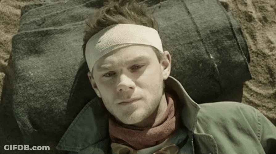 Guy Powdered White Face Looking Away GIF