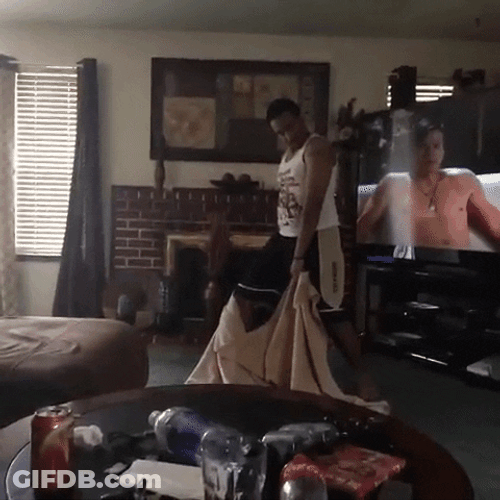 Guy Raising Blanket And Disappear GIF