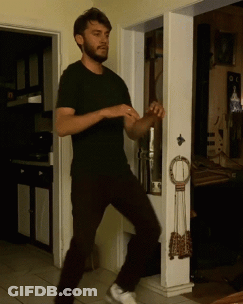 Guy Robot Dance At Home GIF
