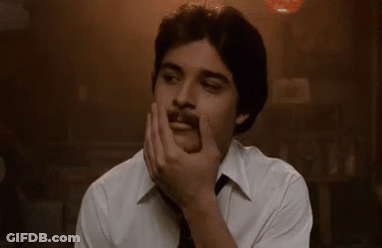 Guy Rubbing Old Style Mustache GIF